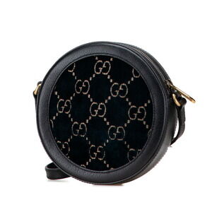 Gucci Leather Black Bag GG Shoulder Velvet